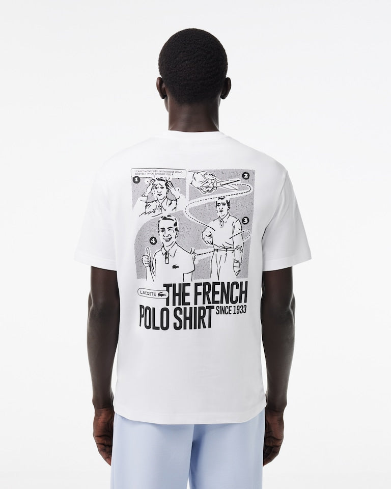 T-Shirts - Blanc - Lacoste coton épais avec imprimé