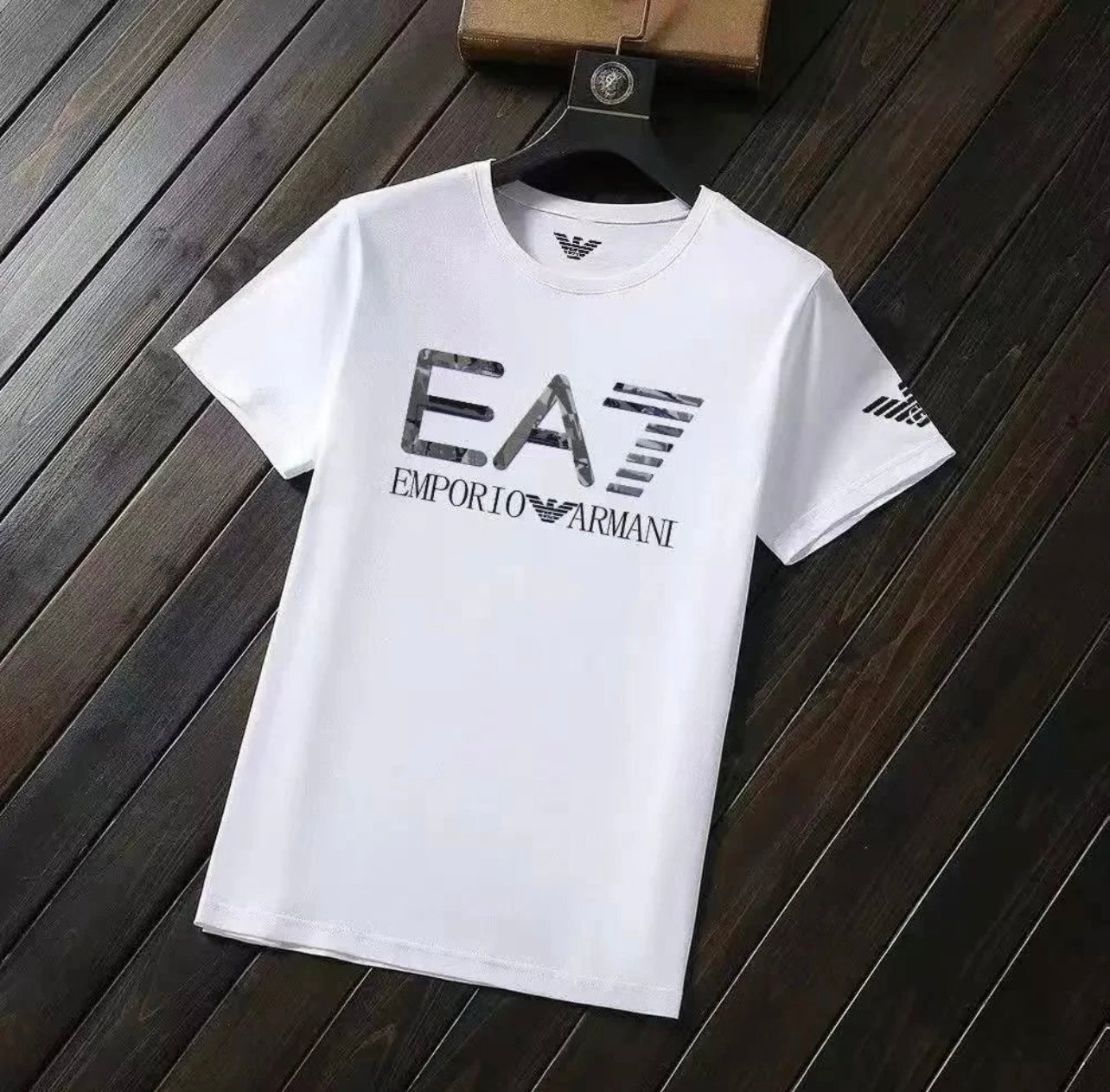 T-SHIRT EA7 RAS-DU-COU À MANCHES COURTES VISIBILITY EN COTON STRETCH