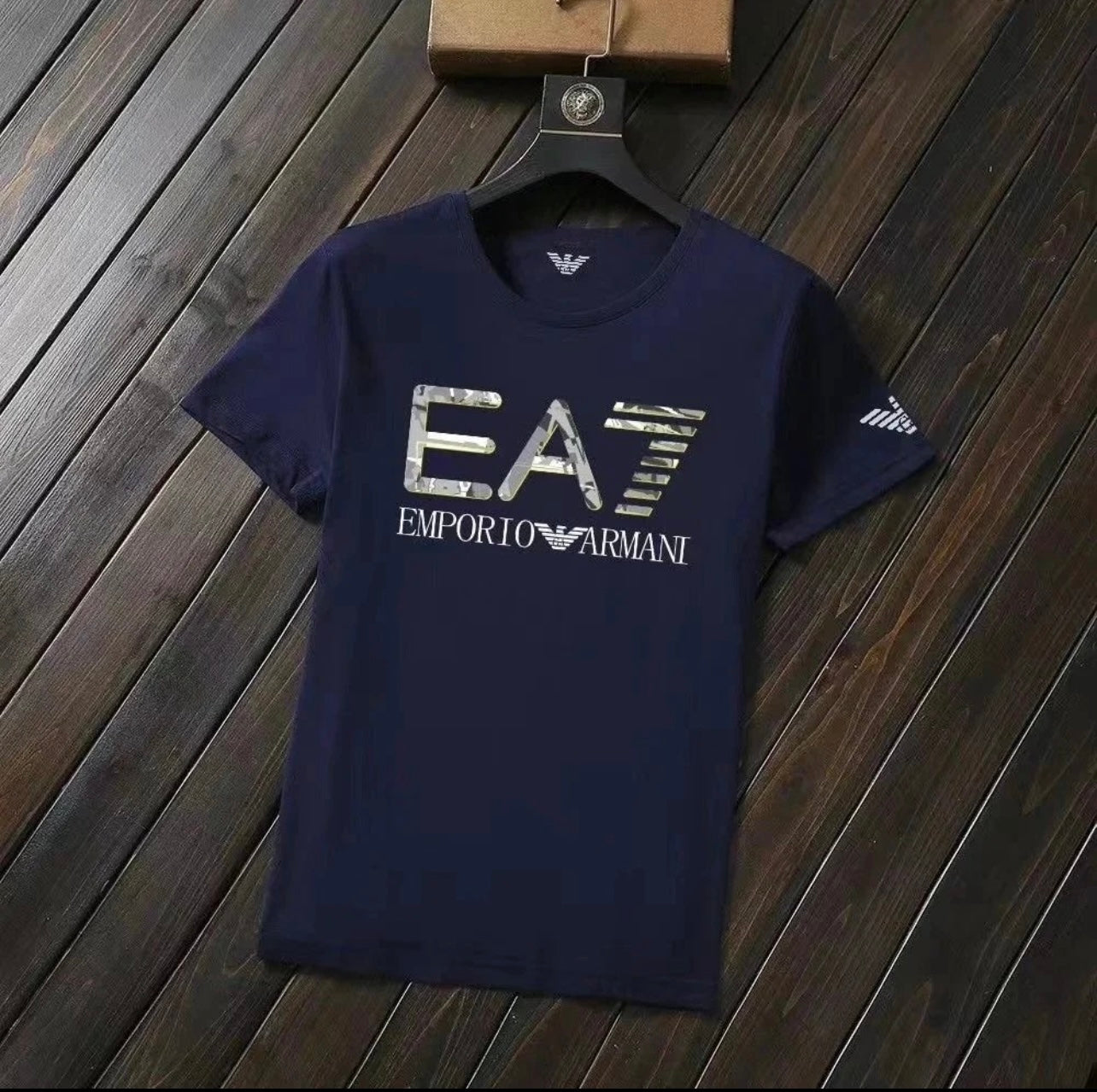T-SHIRT EA7 RAS-DU-COU À MANCHES COURTES VISIBILITY EN COTON STRETCH
