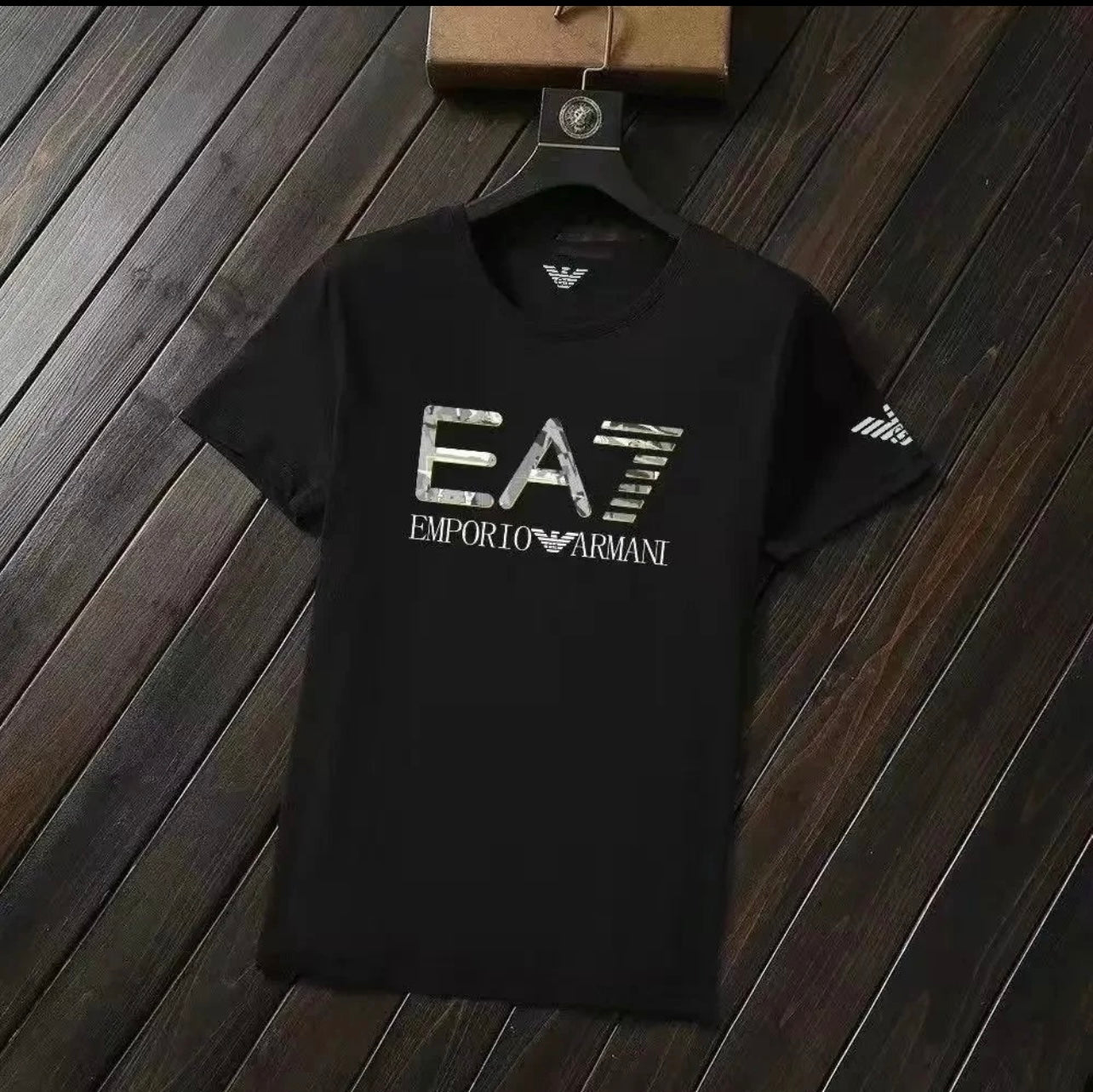 T-SHIRT EA7 RAS-DU-COU À MANCHES COURTES VISIBILITY EN COTON STRETCH