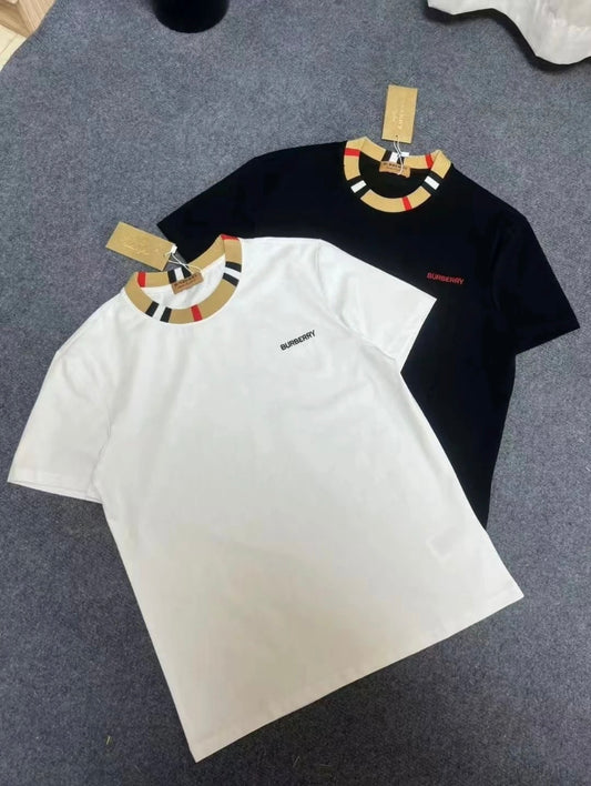 T-shirt Burberry coton bordure rayée iconique