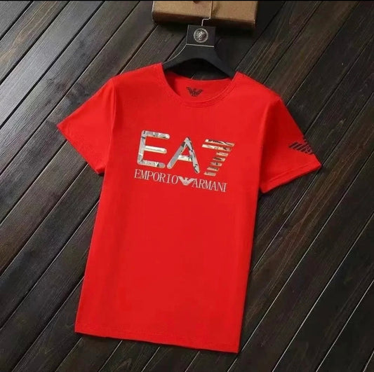 T-SHIRT EA7 RAS-DU-COU À MANCHES COURTES VISIBILITY EN COTON STRETCH