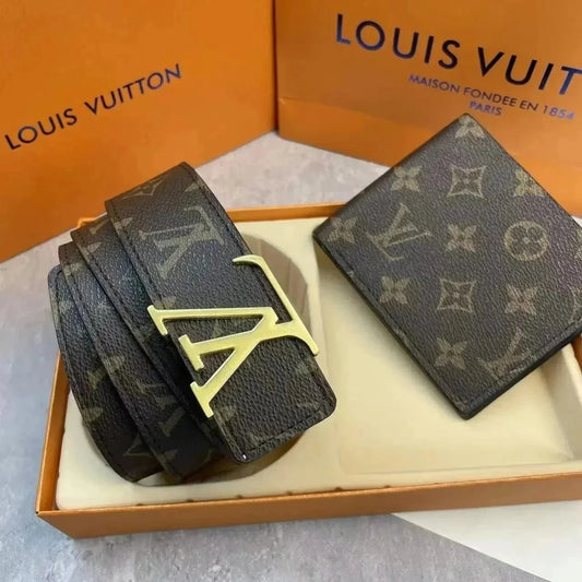 Ceinture Louis VUITTON et porte te feuilles